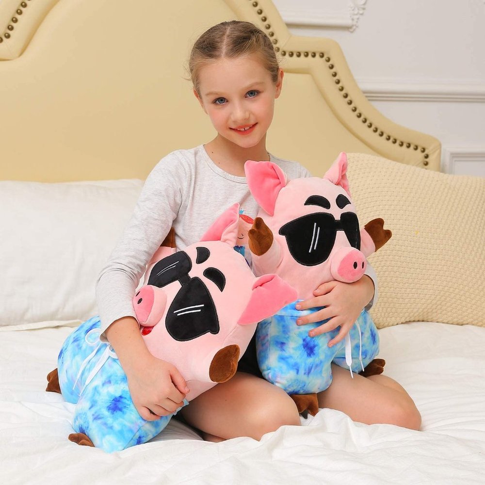 Plush Pig Pillow 18.5" Children's Animal Pillow Washable Inner